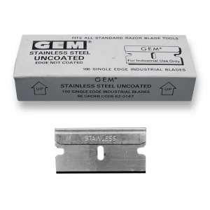 GEM Single Edge, Stainless Steel Uncoated Blades