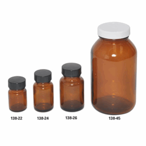 Small Brown Glass Bottles, wide cap