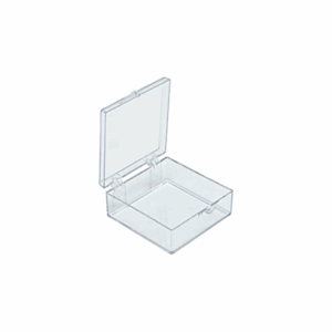 Square, Polystyrene Boxes with Hinges 5,1 x 5,1 x 1,9cm