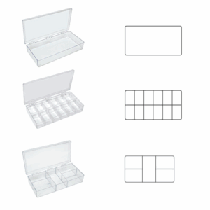 Clear Polystyrene Plastic Sorting Boxes