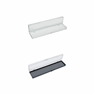 Small, Flat, Polystyrene Boxes with Hinges, 19 x 3.8 x 1.27cm