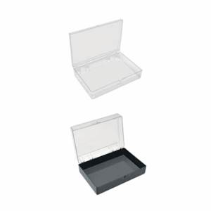 Small, Flat, Polystyrene Boxes with Hinges, 15.3 x 10.2 x 3.2cm