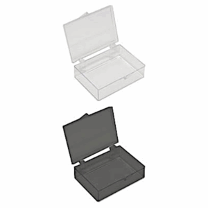 Small, Flat, Polystyrene Boxes with Hinges, 11.7 x 8.9 x 2.5cm