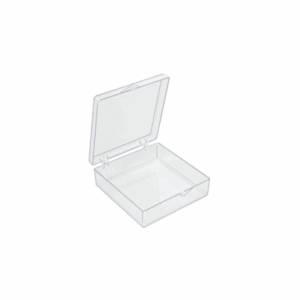 Square, Polystyrene Boxes with Hinges 7,7 x 7,7 x 2,5cm