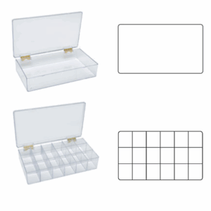 Styrene Plastic Boxes with Metal Hinges, 26.4 x 15.2 x 5.1cm