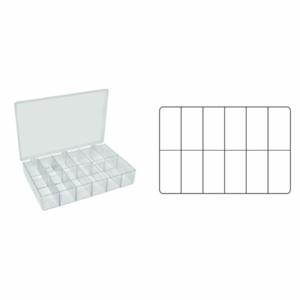 Clear Styrene Boxes with Three Hinges, large, 5.2 x 10.6 x 5.4cm