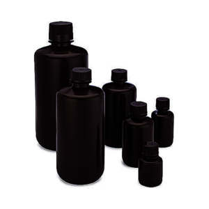 Narrow Mouth Bottles, Amber (HDPE)