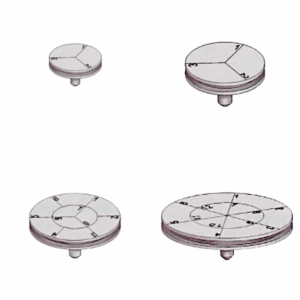 SEM pin mounts with engraved and numbered divisions