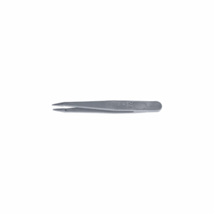 Plastic Tweezer, style flat, 110mm, Delrin, tips 1.57 x 0.20mm
