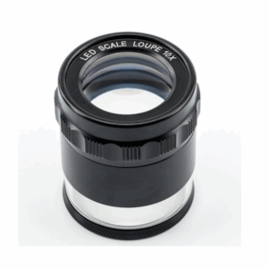 Measuring Magnifier, 10x, LED Lighting, Metric Scale Reticle