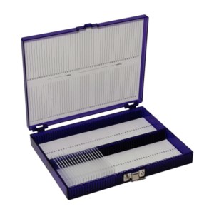 Cryo Compatible Slide Box, polycarbonate, holds 100 slides, purple
